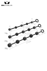 SMT4638 - Anal beads thiết kế bề mặt vân xoắn và phần dây nối linh hoạt