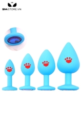 SMT4644 - Butt plug móng vuốt mèo đính đá silicon có 5 kích cỡ
