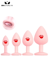 SMT4644 - Butt plug móng vuốt mèo đính đá silicon có 5 kích cỡ