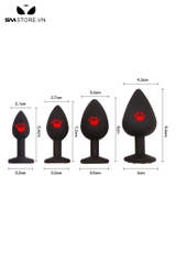 SMT4644 - Butt plug móng vuốt mèo đính đá silicon có 5 kích cỡ