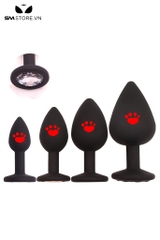SMT4644 - Butt plug móng vuốt mèo đính đá silicon có 5 kích cỡ