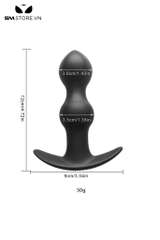 SMT4652 - Anal beads với chuỗi hạt tròn và đế cong silicon mềm dài 12cm