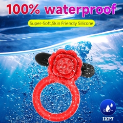 SMT4655 - Vòng đeo dương vật bông hoa hồng có 10 chế độ dài 80mm