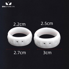 SMT4658 - Vòng đeo cu silicon trắng đục có lỗ nhỏ thoáng khí dài 2.7 và 3cm
