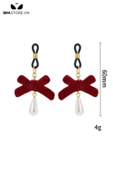 SMT4736 - Nipple play kẹp vú gắn nơ nhung mix hình giọt nước dài 6cm
