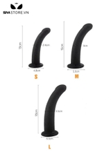 SMT475 - Dương vật giả silicon kèm đai đeo lọt khe dài 13cm màu đen