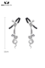 SMT4760 - Kẹp đầu núm vú thiết kế hình con rắn dài 11cm chất liệu inox