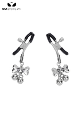 SMT4766 - Kẹp núm vú hình xương chó có nấc chỉnh và 2 chuông