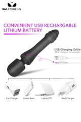 SMT4475 - Chày rung tình yêu silicon và sưởi ấm với đường vân ngang