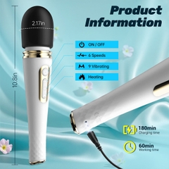 SMT4476 - Chày rung tình yêu silicon có 9 tần số và sưởi ấm đến 42 độ