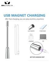 SMT4863 - Đồ chơi niệu đạo sounding inox có 7 chế độ rung và sạc điện