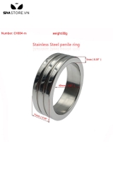 SMT4872 - Vòng đeo dương vật inox không gỉ với rãnh kép và 4 size
