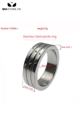 SMT4872 - Vòng đeo dương vật inox không gỉ với rãnh kép và 4 size