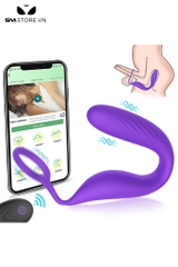SMT4886 - Máy rung hậu môn 2 đầu có vòng đeo dương vật điều khiển APP