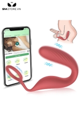 SMT4886 - Máy rung hậu môn 2 đầu có vòng đeo dương vật điều khiển APP
