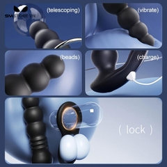 SMT4892 - Máy rung hậu môn với anal beads mix vòng đeo cu