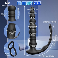 SMT4892 - Máy rung hậu môn với anal beads mix vòng đeo cu