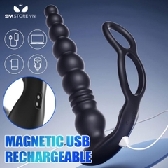 SMT4892 - Máy rung hậu môn với anal beads mix vòng đeo cu