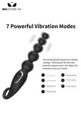 SMT4893 - Anal beads máy rung hậu môn silicon có 7 tần số và sạc điện