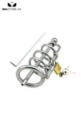 SMT4909 - Sounding inox với lồng khóa bên ngoài và que niệu đạo trong