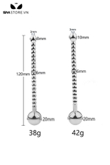 SMT4913 - Sounding inox thanh niệu đạo lượn sóng đầu bo tròn có lỗ