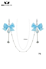 SMT4944 - Kẹp núm vú gắn nơ đính chân mèo dài 46cm có nút chỉnh