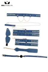 SMT4954 - Bộ 6 món cố định tư thế BDSM bằng vải da bò đính đinh tán