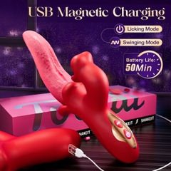 SMT4997 - Máy rung 2 đầu lưỡi liếm có 10 chế độ và điều khiển từ xa
