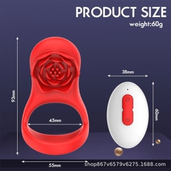 SMT5023 - Vòng rung đeo dương vật đôi hình bông hoa đỉnh điều khiển xa