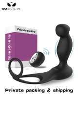 SMT5026 - Vòng rung dương vật mix butt plug điều khiển từ xa và sạc điện