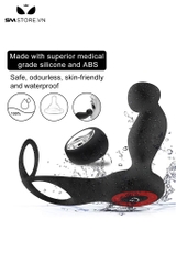 SMT5026 - Vòng rung dương vật mix butt plug điều khiển từ xa và sạc điện