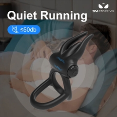 SMT5041 - Vòng đeo gốc dương vật rung tai trâu sạc điện dài 92mm