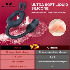 SMT5049 - Vòng đeo dương vật tai thỏ mix butt plug mix sưởi ấm
