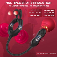 SMT5049 - Vòng đeo dương vật tai thỏ mix butt plug mix sưởi ấm