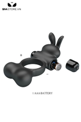 SMT5057 - Vòng đeo dương vật rung Pretty Love hình chú thỏ  dài 106mm