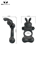 SMT5057 - Vòng đeo dương vật rung Pretty Love hình chú thỏ  dài 106mm