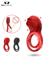 SMT5059 - Vòng rung dương vật đầu massage hoa hồng và sạc điện