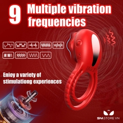 SMT5059 - Vòng rung dương vật đầu massage hoa hồng và sạc điện