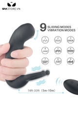 SMT5066 - Vòng đeo dương vật rung thiết kế hở mix butt plug điều khiển xa