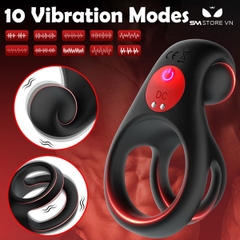 SMT5071 - Vòng đeo dương vật rung silicon hình chữ U ngược sạc điện