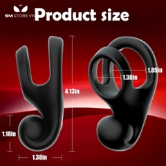 SMT5071 - Vòng đeo dương vật rung silicon hình chữ U ngược sạc điện