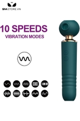 SMT5092 - Chày rung tình yêu 2 đầu có phần đầu hút có 10 tần số dài 11cm
