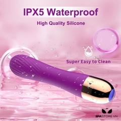 SMT5136 - Máy rung với vân xoắn ốc silicon mềm và sạc điện dài 175mm