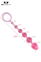 SMT5163 - Anal beads với chuỗi 6 hạt tăng dần dài 20cm có quai đeo