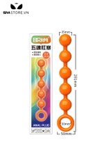 SMT5165 - Anal beads với chuỗi 7 hạt trơn có vòng tròn chất liệu silicon