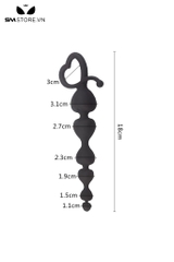SMT5176 - Đồ chơi hậu môn anal beads với chuỗi hình trái tim dài 18cm