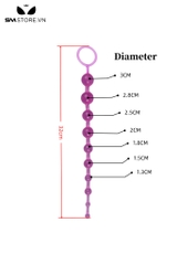 SMT5182 - Anal beads silicon đàn hồi với chuỗi 10 hạt dài 32cm