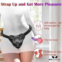 SMT5208 - Đai đeo dương vật giả da PU có 3 vòng thay được nhiều size cu