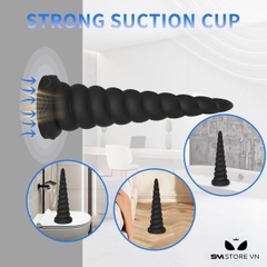 SMT5214 - Butplug anal silicon mềm có đế dính tường thiết kế xoắn ốc