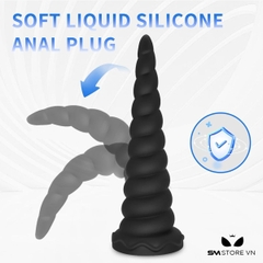 SMT5214 - Butplug anal silicon mềm có đế dính tường thiết kế xoắn ốc